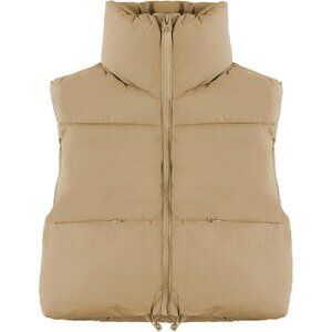 Women's Puffer Vest Lightweight Cotton Quilted Sleeveless Zip Up Casual Wear